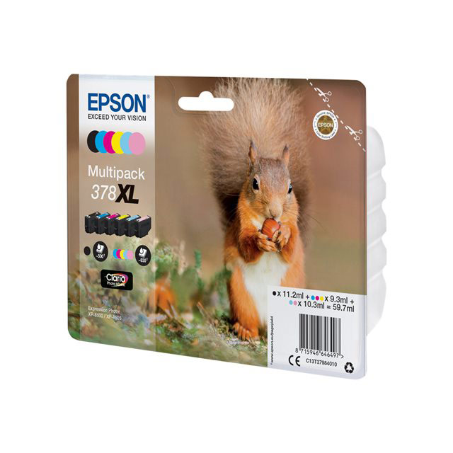 Cartouches pour imprimantes - Epson squirrel multipack 6-colours 378xl claria photo hd ink