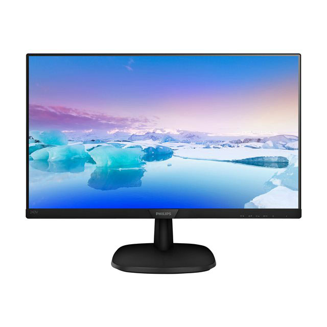 Philips V-line 243V7QJABF - cran LED - 24" (24" visualisable) - 1920 x 1080 Full HD (1080p) @ 60 Hz - IPS - 250 cd/m - 1000:1 - 5 ms - HDMI, VGA, DisplayPort - haut-parleurs - noir textur