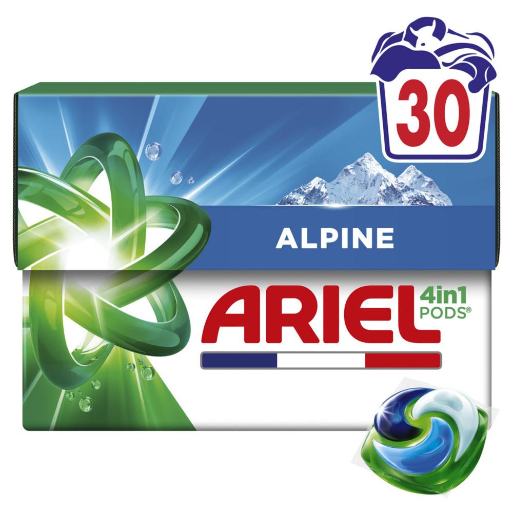 4 en 1 Alpine Ariel - Lessive linge en capsule bicolore - Bo�te de 30 pods