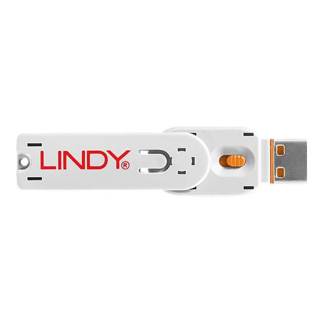 Bloqueur de port + cl - Lindy 40453 bloqueur de port bloqueur de port + cl usb type-a orange acrylonitrile-butadine-styrne (abs) 5 pice(s)