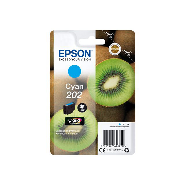 Cartouches pour imprimantes - Epson kiwi singlepack cyan 202 claria premium ink