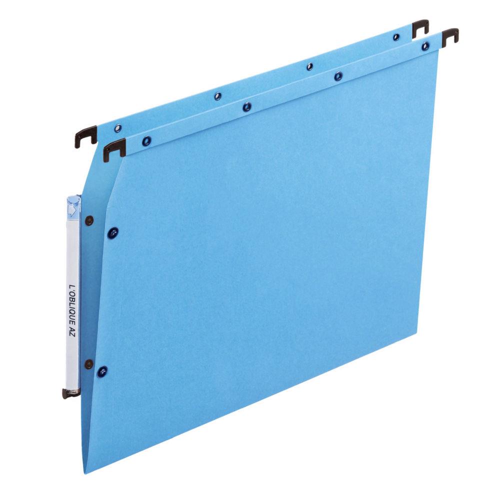 Dossiers suspendus AZV en carte Canson bleu - pour armoire - fond V - lot de 25