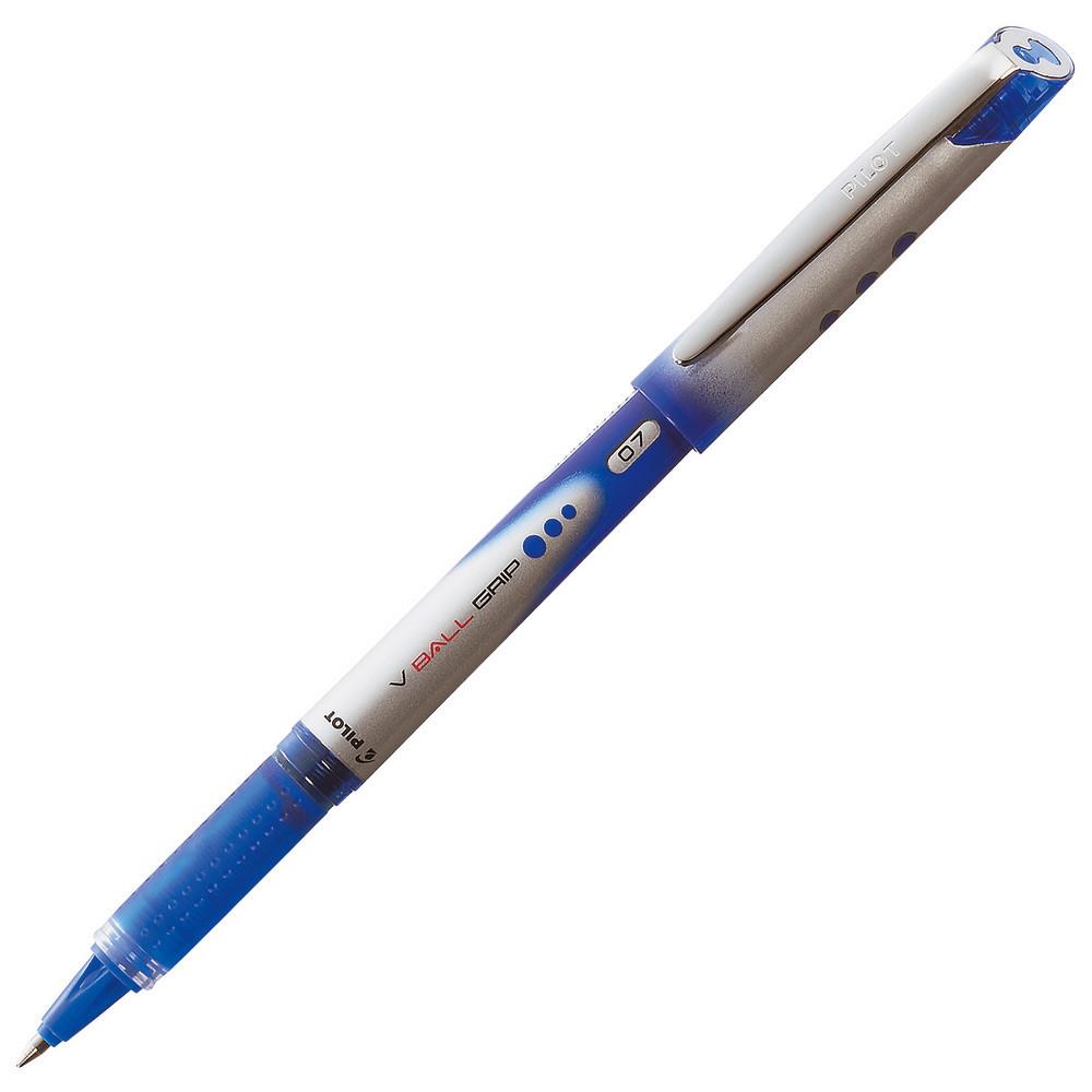 Stylo roller Pilot pointe mtal rtractable 0,7 mm encre liquide bleue V-Ball RT 07