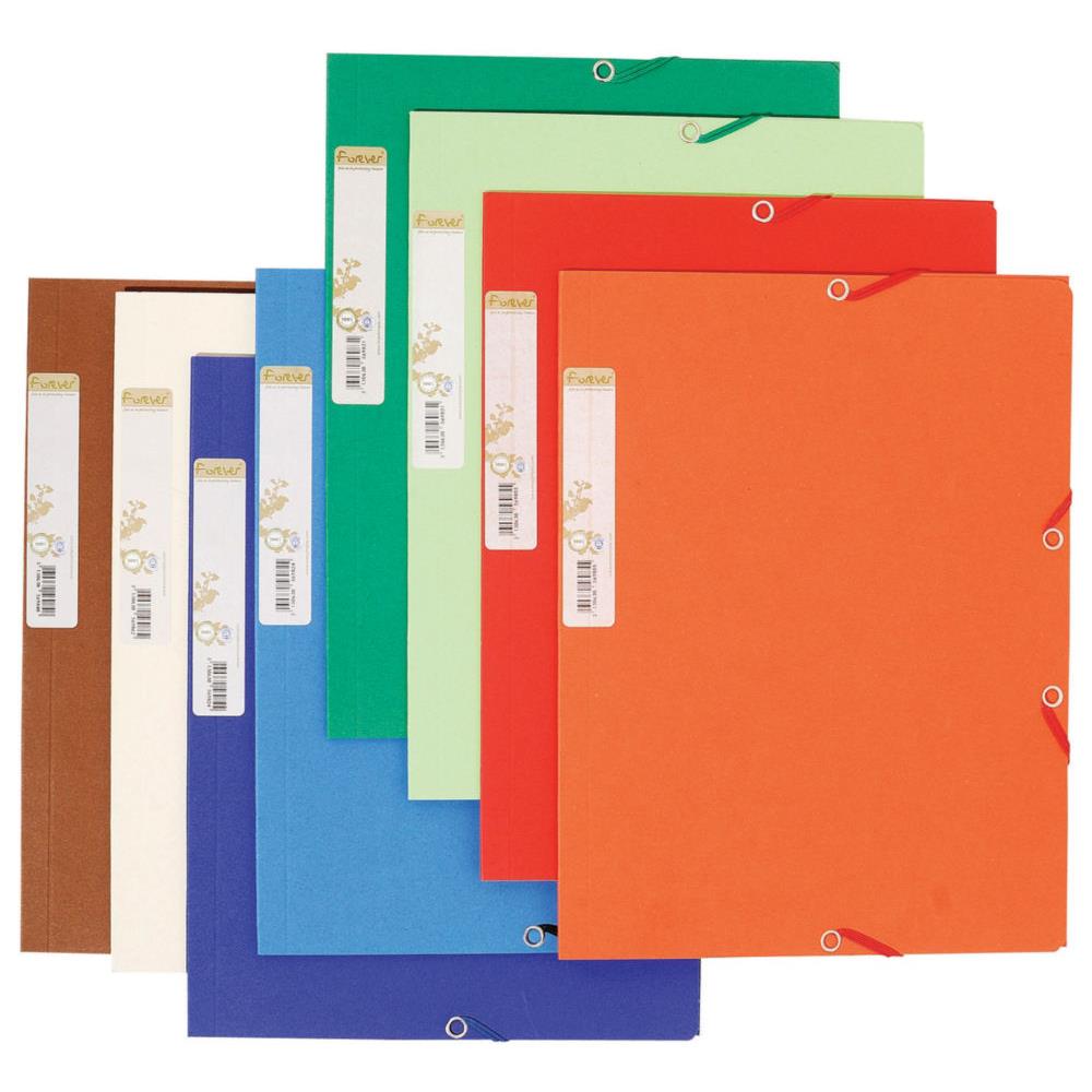 Chemise 3 rabats lastique Exacompta Forever - carte recycle bicolore - 380g - coloris assortis