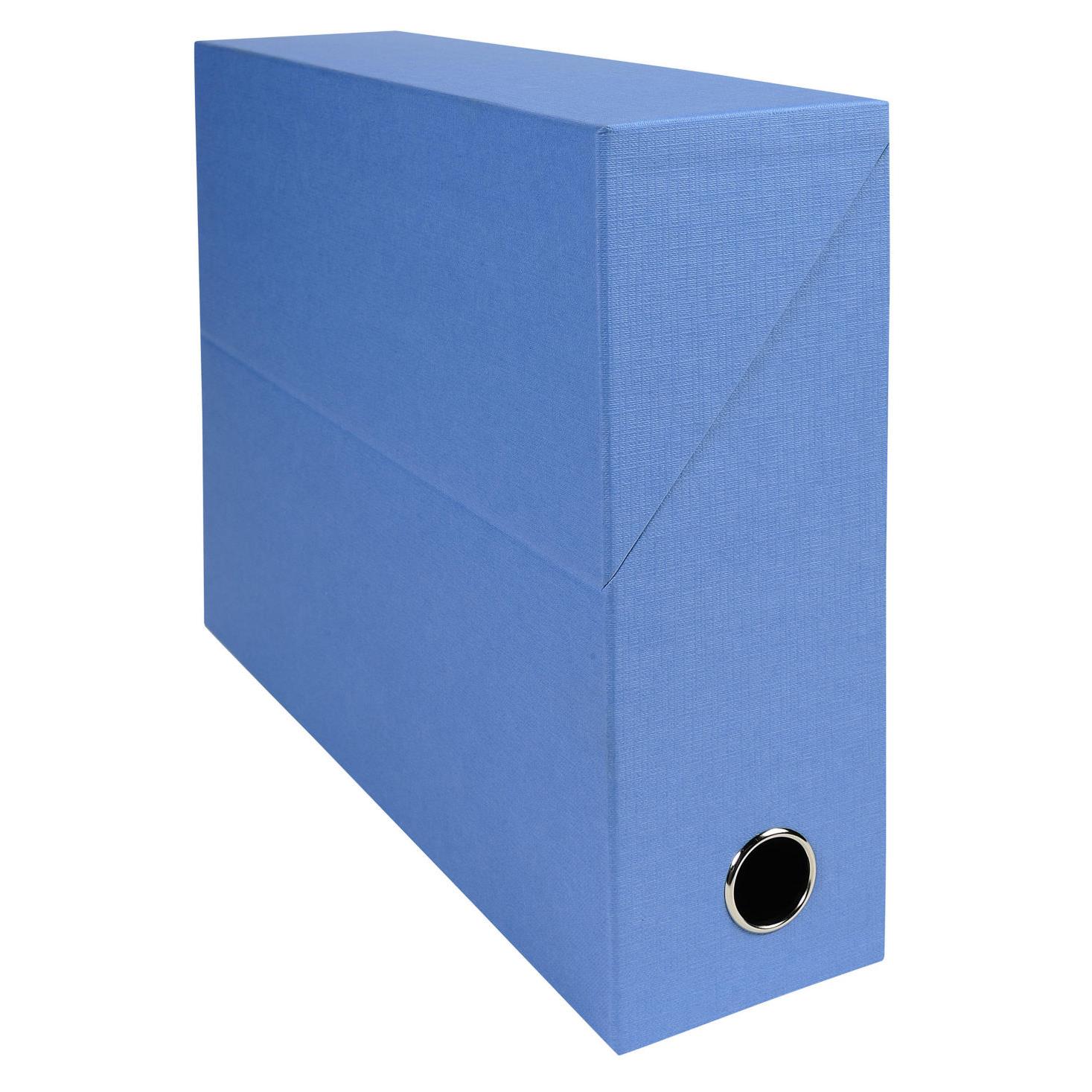 Bote de classement Exacompta en toile cartonne - Dos  90mm - bleu clair - Lot de 5 botes