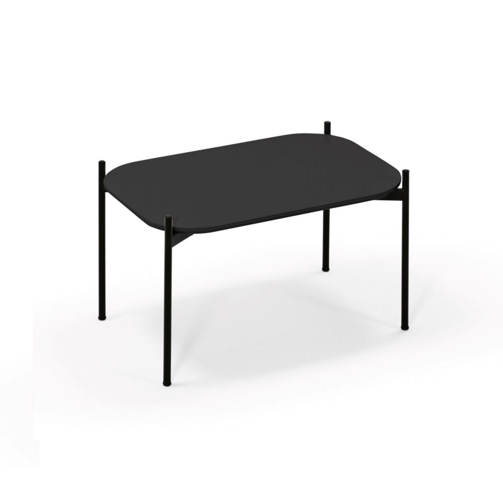 Table basse Danae 75 x 50 cm - Noir pieds acier Noir