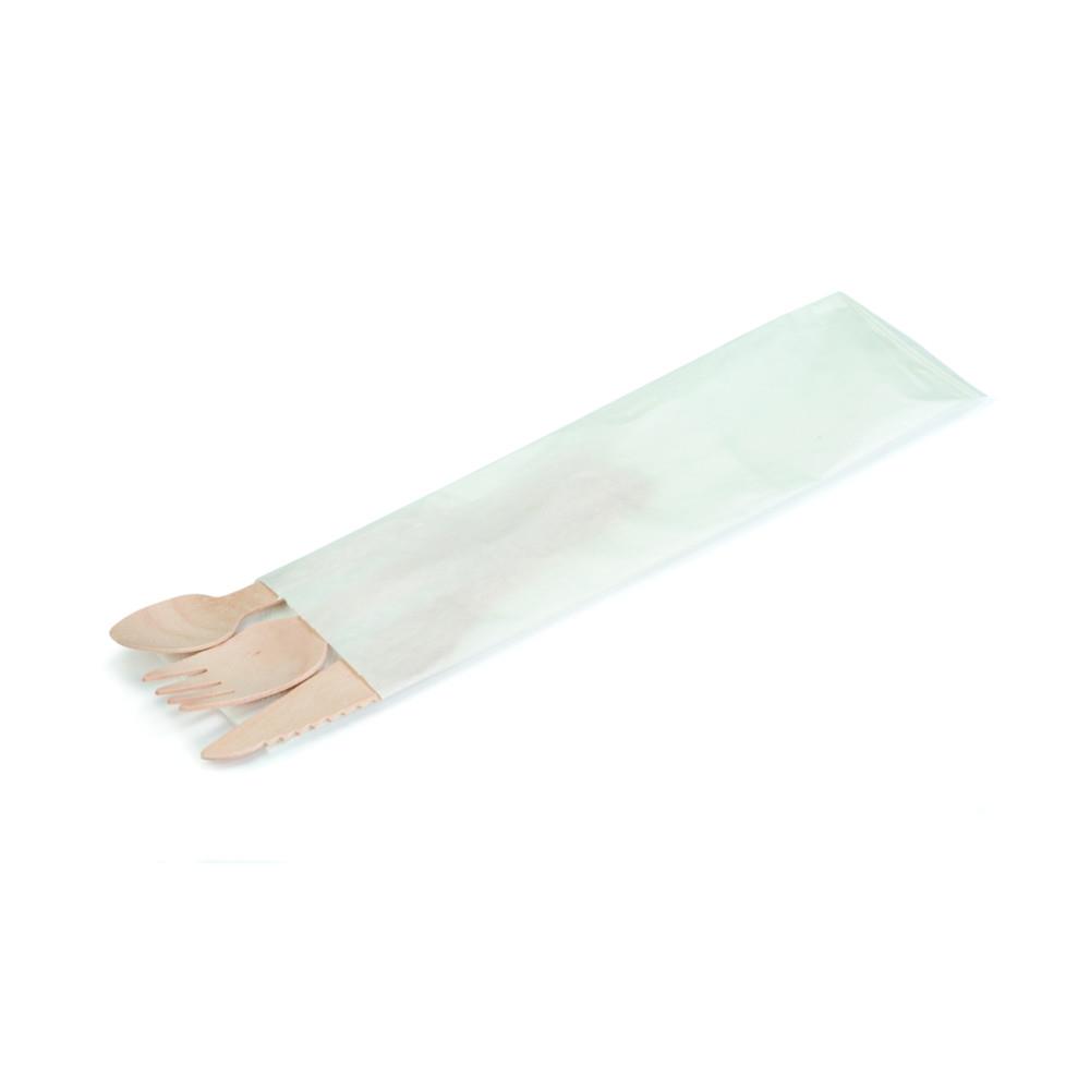 Couverts de table jetables en bois - Kit de 4 pices (carton 500 units)