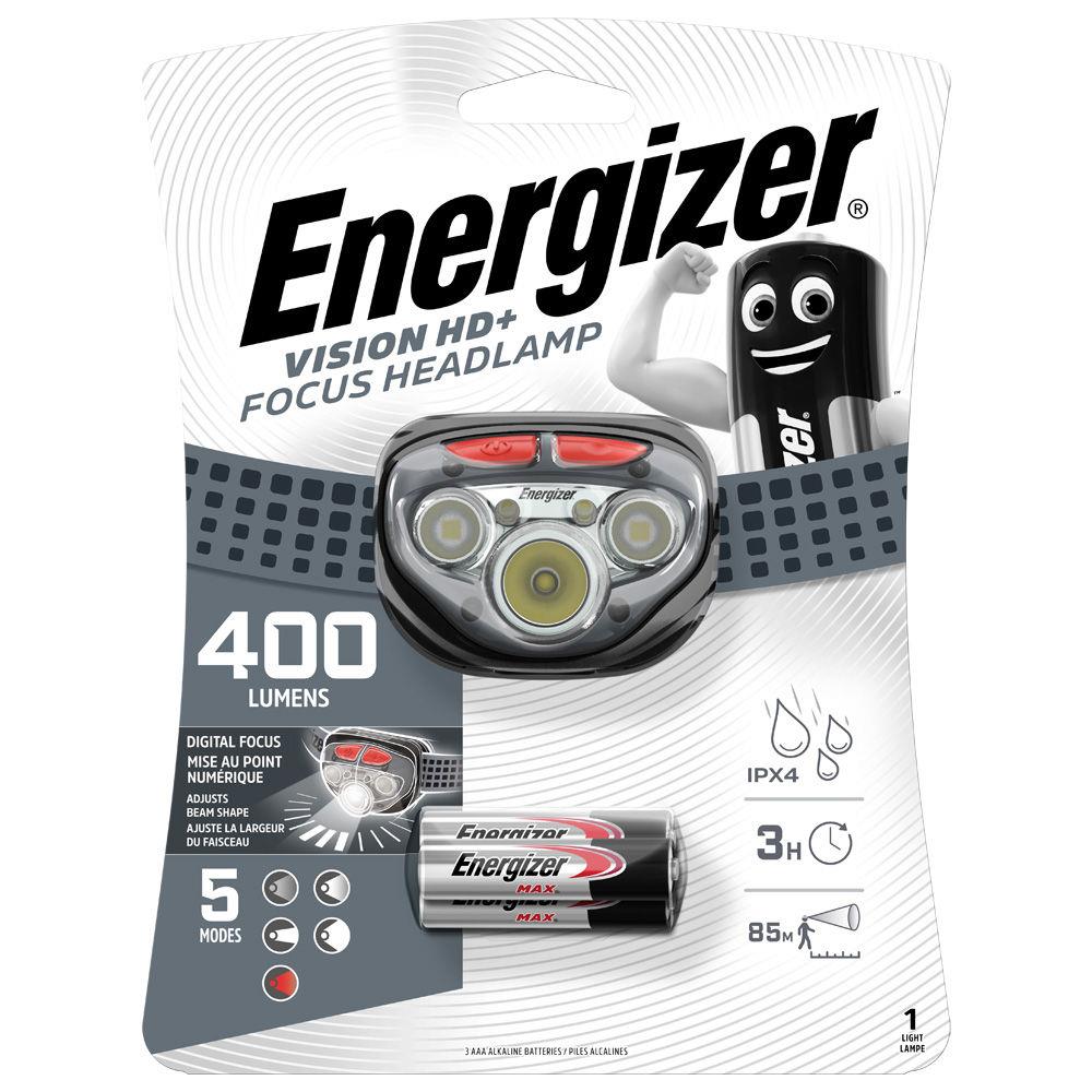 Lampe frontale LED Energizer Vision HD+ Focus - Noir