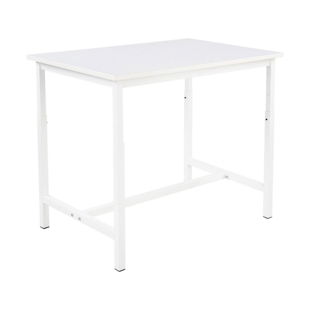 Table haute de travail Dclic rglable en hauteur  L120 cm- Blanc