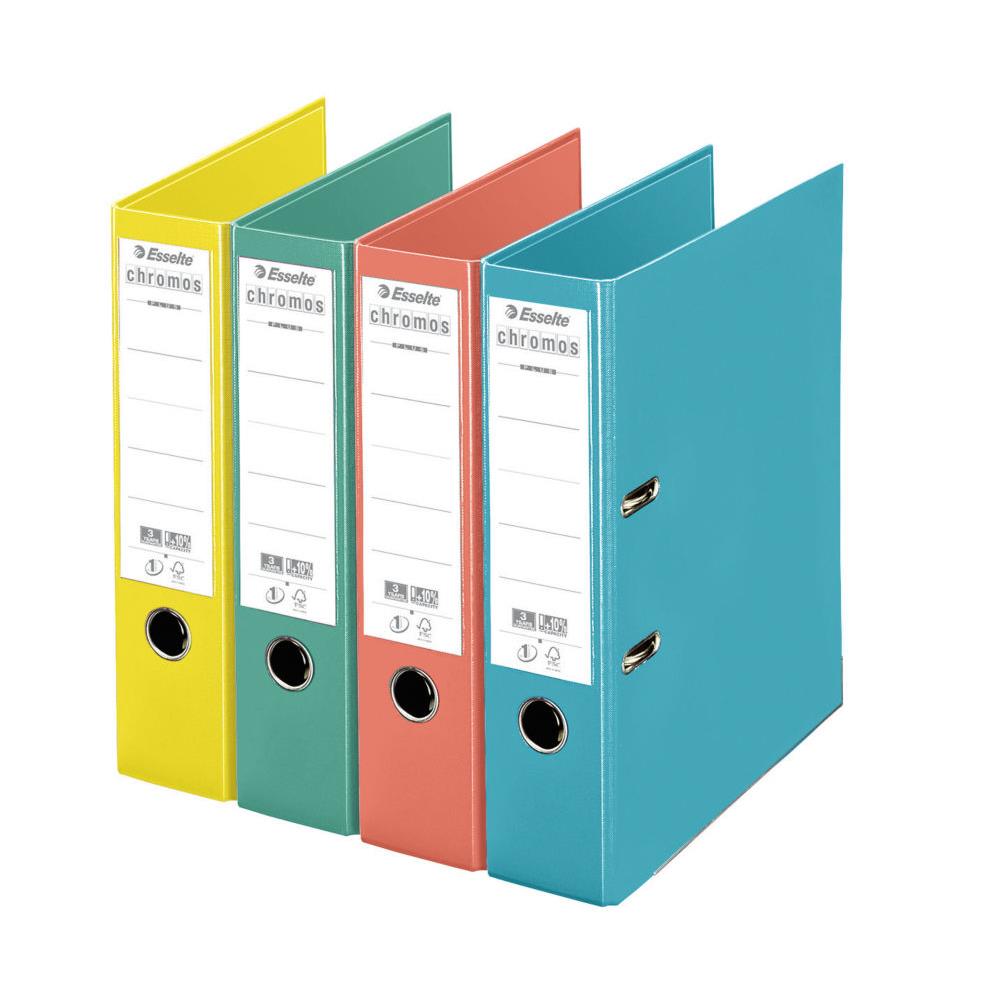 Classeur  levier Esselte A4 Chromos Plus en polypropylne - dos 8 cm - assortis Colour'Ice