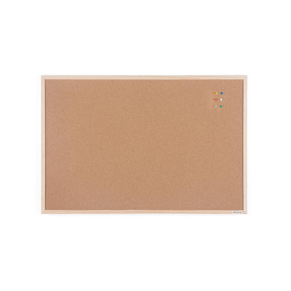 Tableau d'affichage Mondoffice - en lige - 60 x 90 cm - Cadre bois