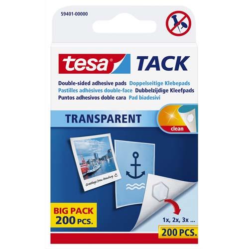 Pastilles adh�sives Tesa Tack - double-face r�utilisable/repositionnable - objets l�gers - 200 pastilles