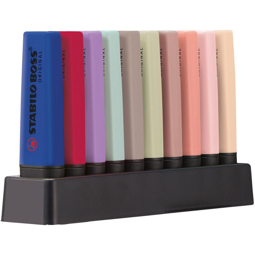 Nature BOSS ORIGINAL Stabilo COLORS Stabilo Wild Flowers Surligneurs - Pointe biseaut�e 2 et 5 mm - Qualit� Premium - Lot de 10 assorties
