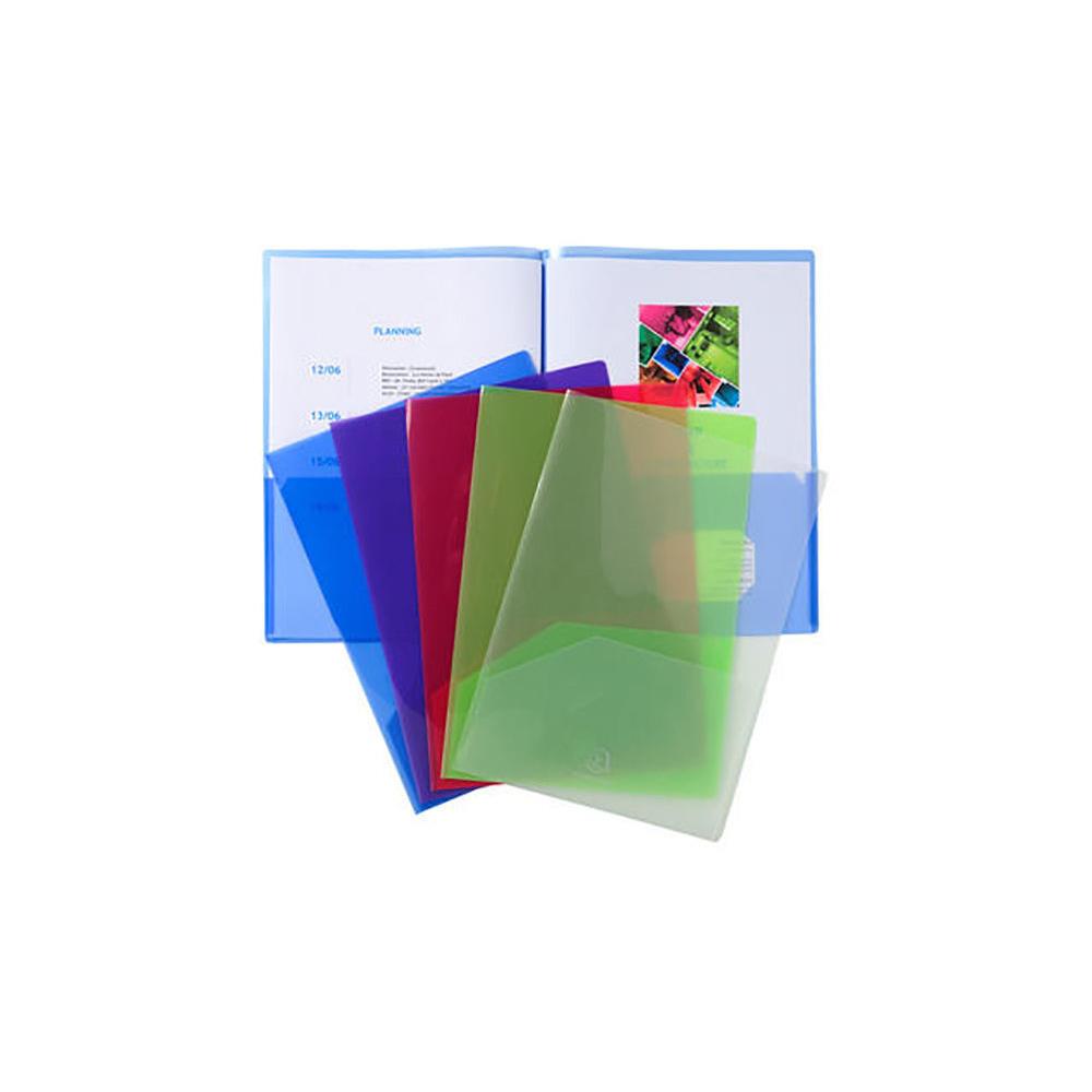 Chemise de prsentation double poche Exacompta pour document A4/ A3 - polypropylne transparent - assorties