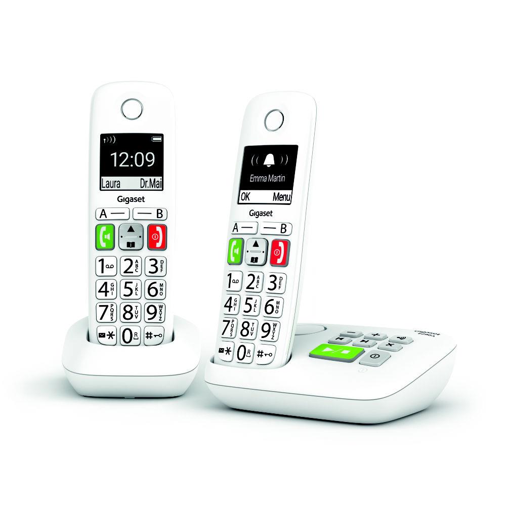 Gigaset e290a duo tlphone analog/dect identification de l'appelant blanc