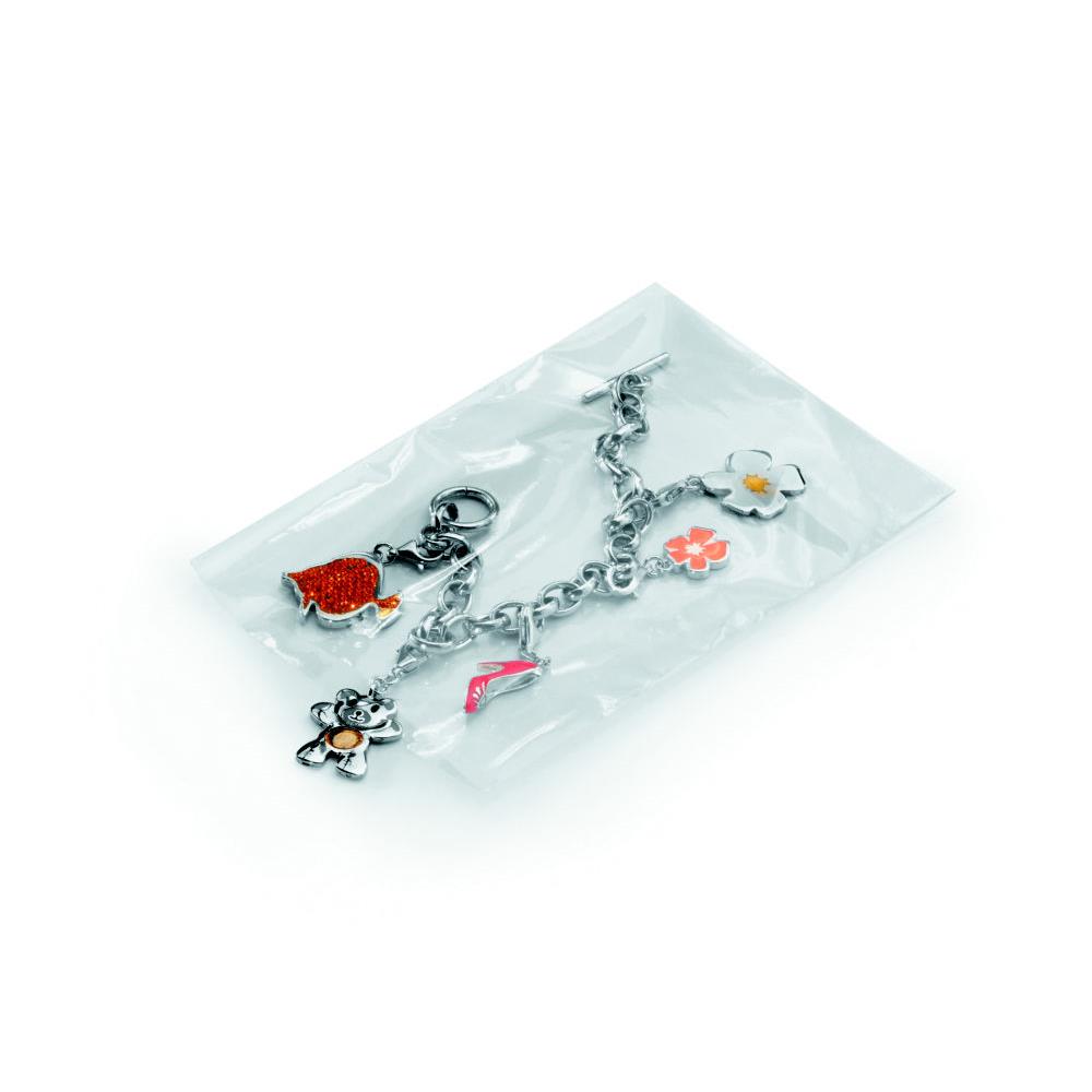 Sachet plastique haute brillance  fermeture adhsive - 8 x 12 cm - transparent - carton de 1000