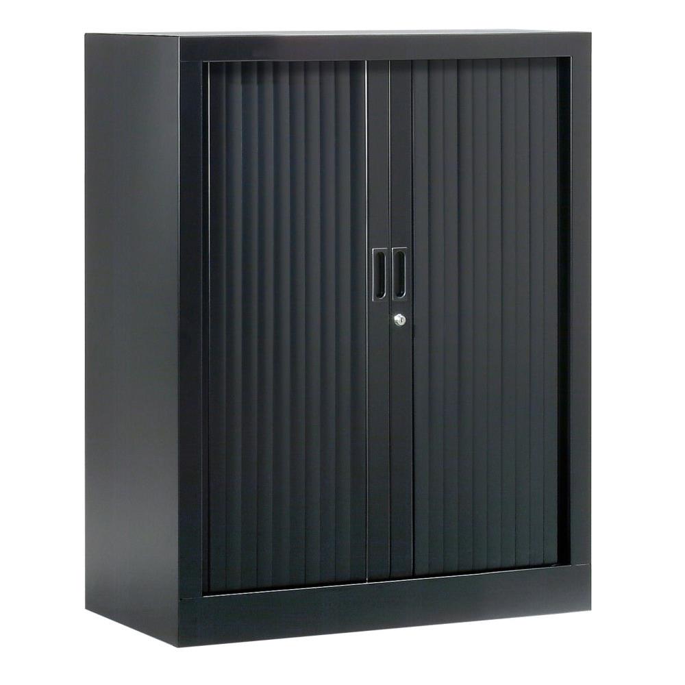 Armoire mtal monobloc  rideaux Gnric H.100 x L.80 cm - coloris Noir
