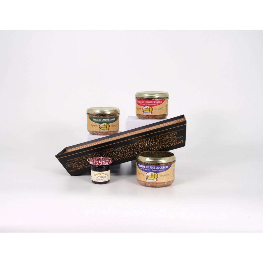 Coffret cadeau Etui Rgal panier gourmand Nol prt  offrir - 4 lments
