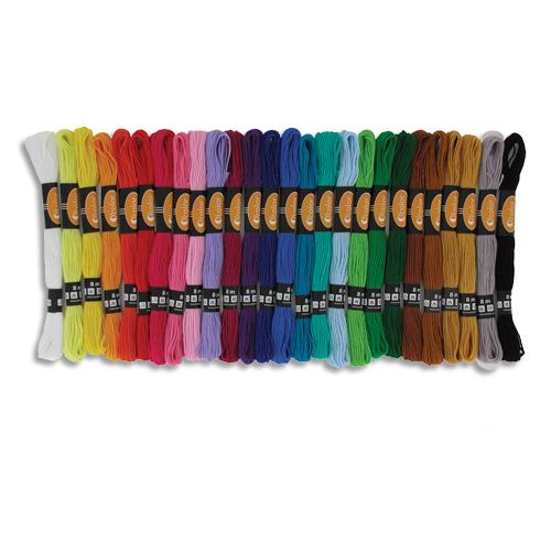 52 chevettes 7m  6 brins en coton pour faire des bracelets brsiliens - 26 coloris assortis