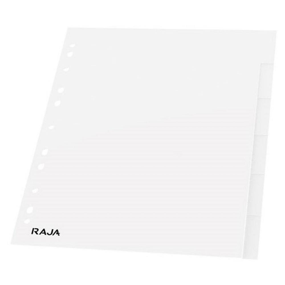 Intercalaires neutres A4+ RAJA en polypropylne blanc - 6 onglets
