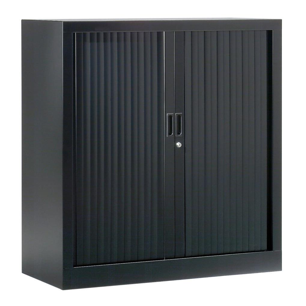 Armoire mtal monobloc  rideaux Gnric H.100 x L.100 cm - coloris Noir