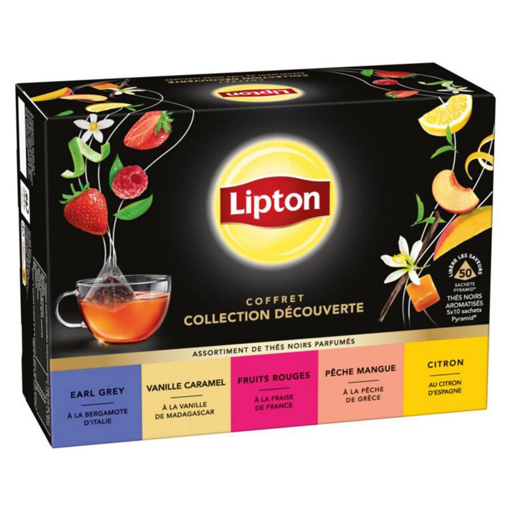 Th� noir Lipton assortiment parfum�s - Coffret collection d�couverte - Bo�tes de 50 sachets