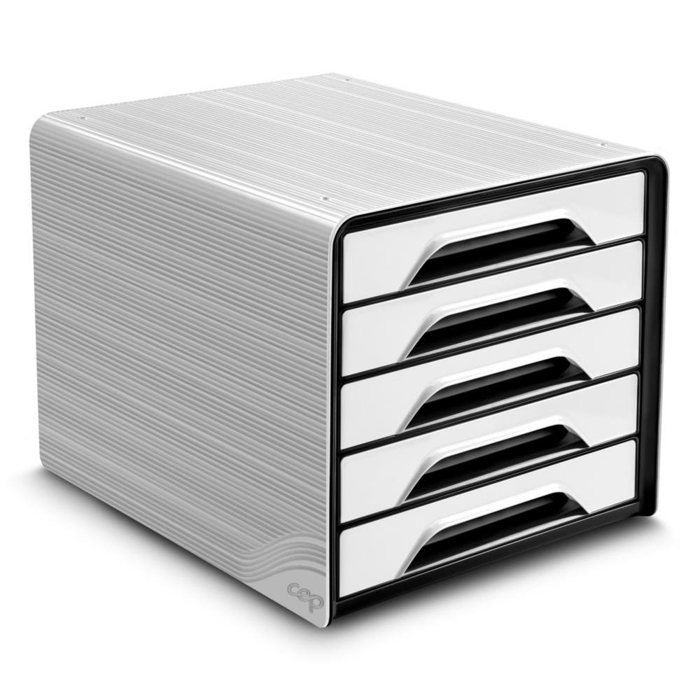 Module de classement Cep Smoove - 5 tiroirs - blanc - faades noires
