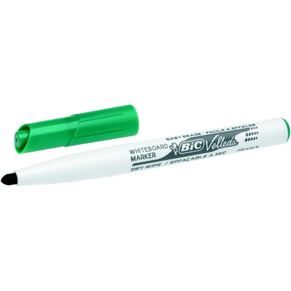 Marqueur Bic Velleda 1741 effaable  sec - pointe ogive 2mm - vert