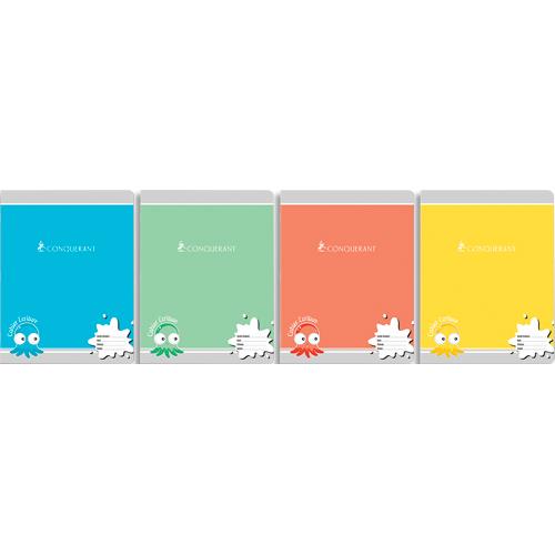 Cahier d'criture normalis Conqurant 7 - piqre 32 pages - 17 x 22 cm - rglure maternelle double ligne 3 mm interligne et verticale - papier 70 g