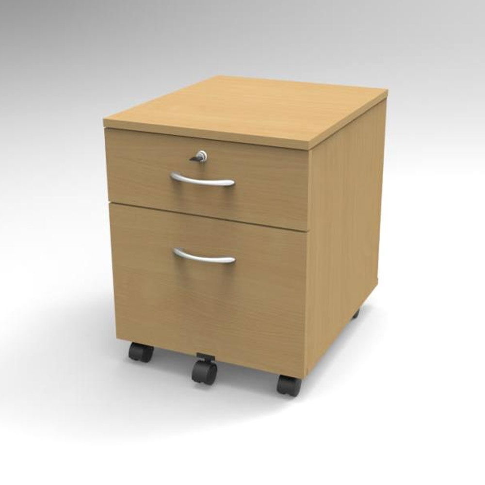 Caisson mobile bois Kube 2 - h�tre - 2 tiroirs