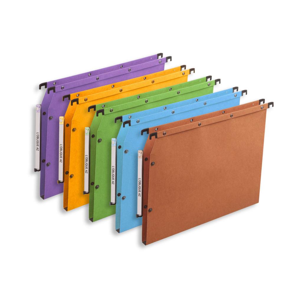 Dossiers suspendus AZV en carte Canson coloris assortis - pour armoire - fond 15 mm - lot de 25