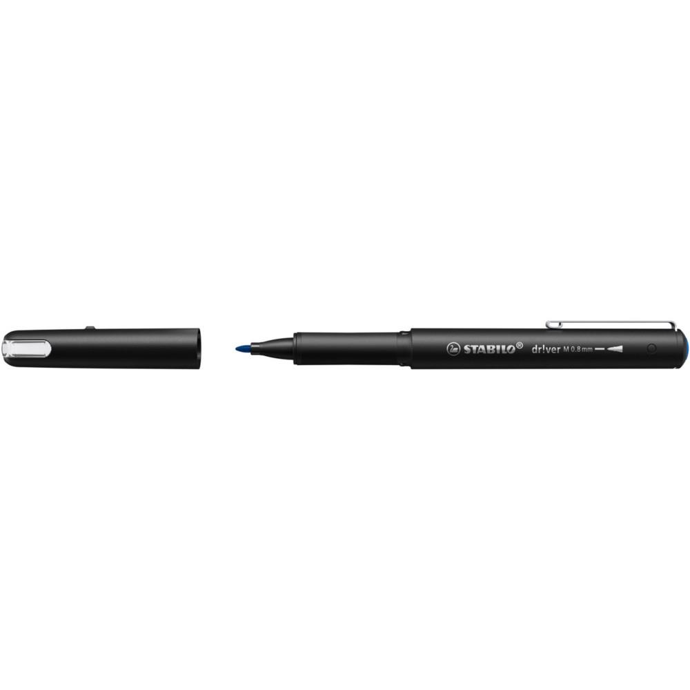 Stylo-feutre Dr!ver Stabilo pointe moyenne -0,8 mm - Corps en plastique biosourc� - Encre Bleu