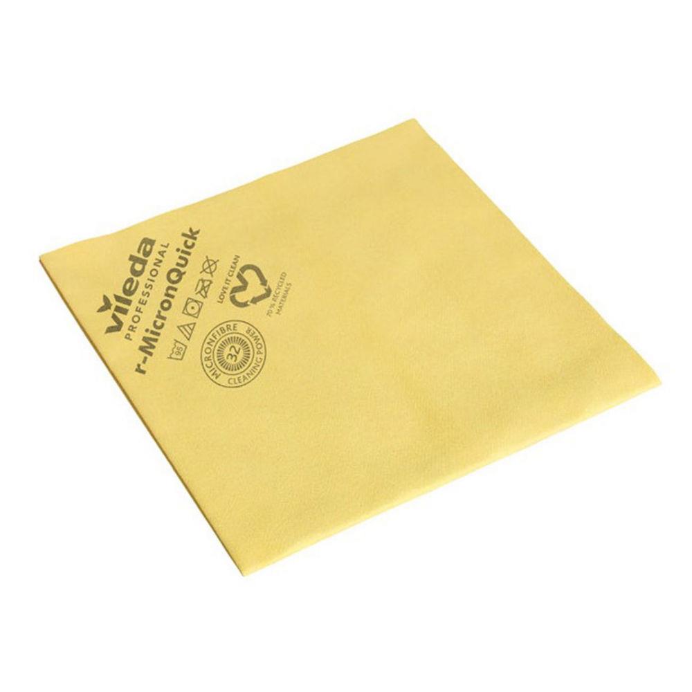 Lavette microfibre non tisse Vileda - usage long - Jaune - Sachet de 5