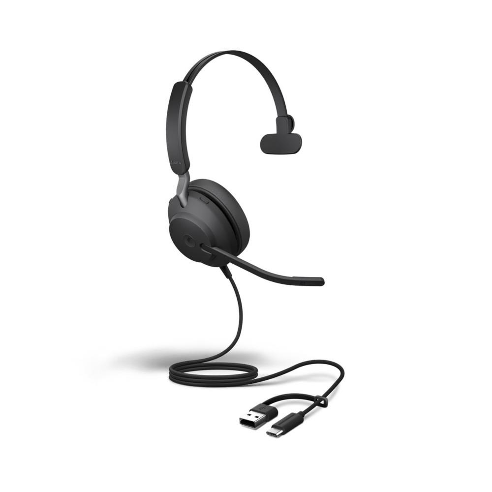 40 Evolve2 Jabra SE Jabra MS Mono - Certifi� Teams - Micro-Casque filaire USB-C/A