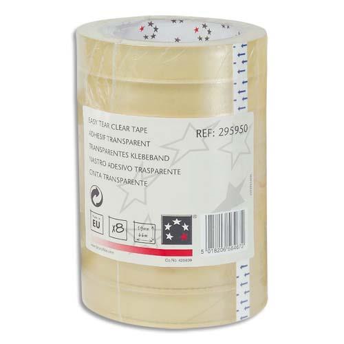 Ruban adhsif transparent 1er prix - 19 mm x 66 m - tour de 8 rubans