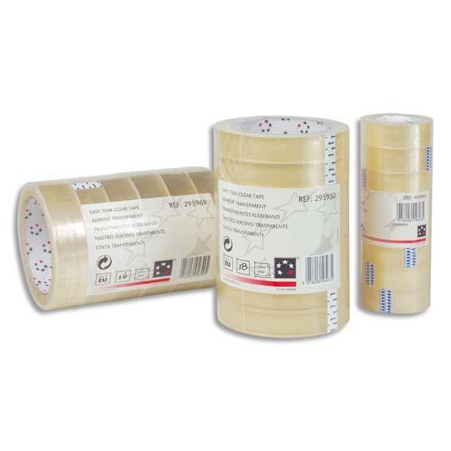 Ruban adhsif transparent 1er prix - 25 mm x 66 m - tour de 6 rubans