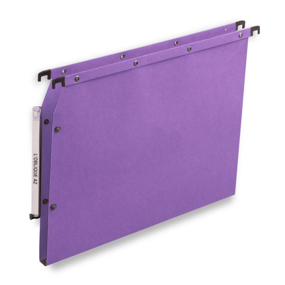 Dossiers suspendus AZV en carte Canson lilas - pour armoire - fond 15 mm - lot de 25