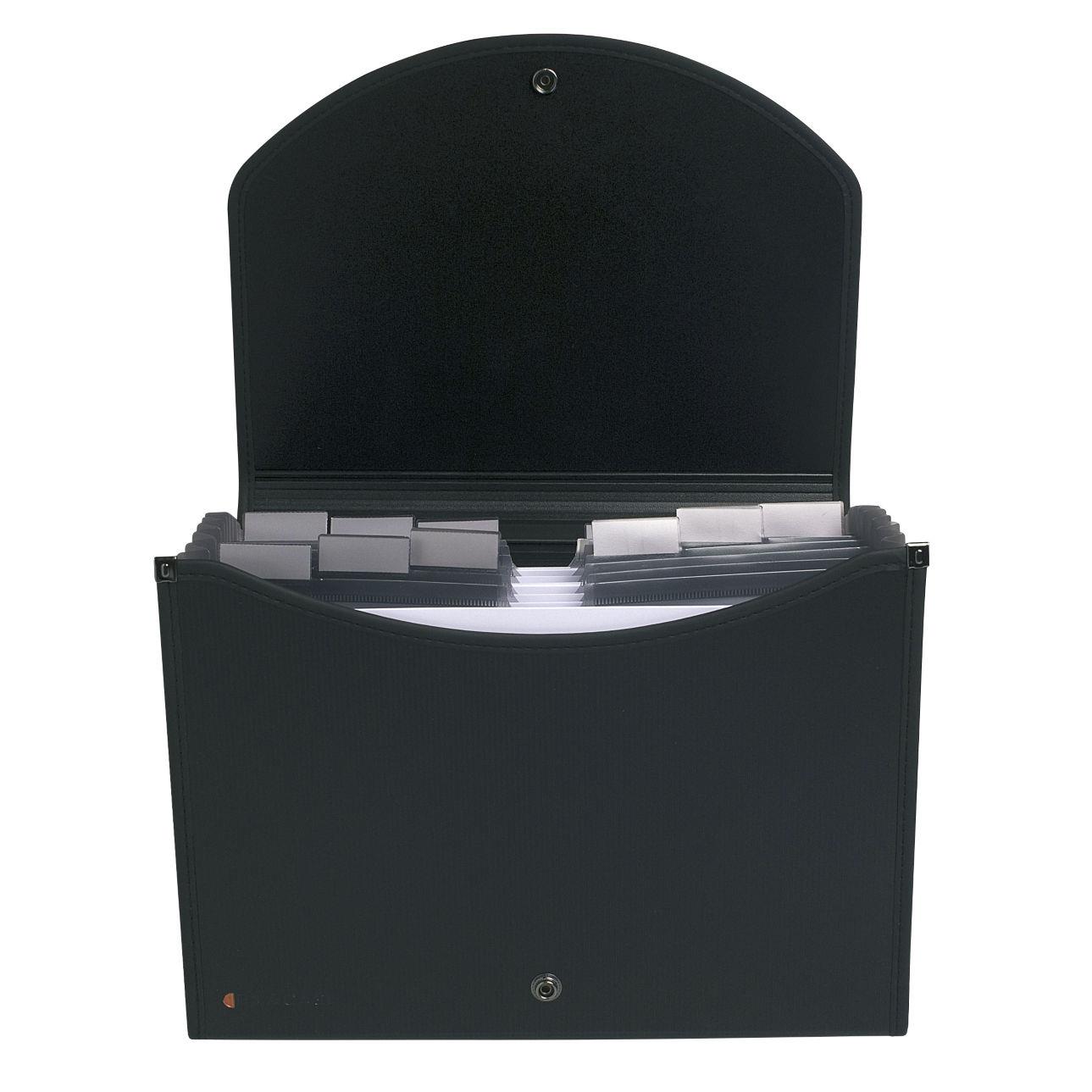 Trieur valisette Exacase de Exacompta  - polypropylne noir - 13 compartiments