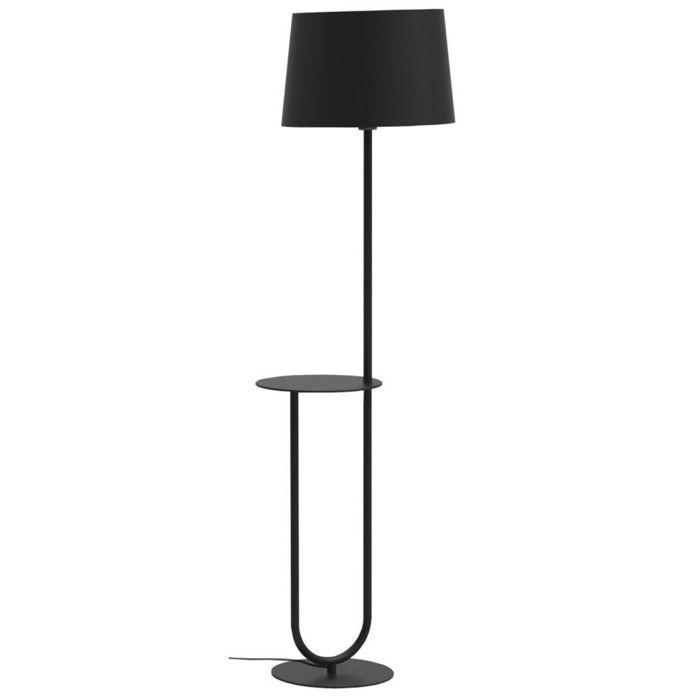 Lampadaire Duo Aluminor - Ampoule Led E27  - Mtal avec tablette - Noir