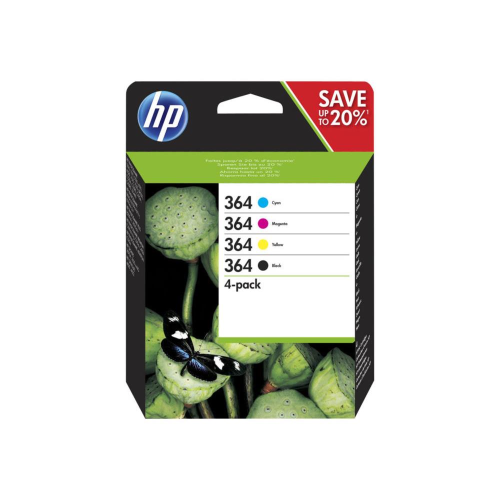 Cartouches pour imprimantes - Hp 364 pack de 4 cartouches d'encre noir/cyan/magenta/jaune authentiques