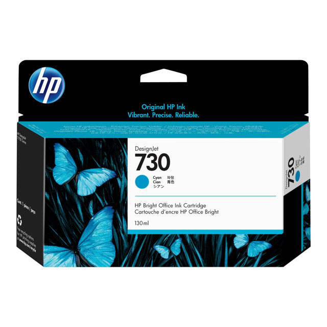 Hp cartouche d'encre 730 designjet cyan, 130 ml