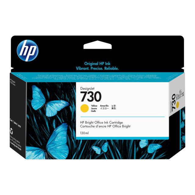 Hp cartouche d'encre 730 designjet jaune, 130 ml