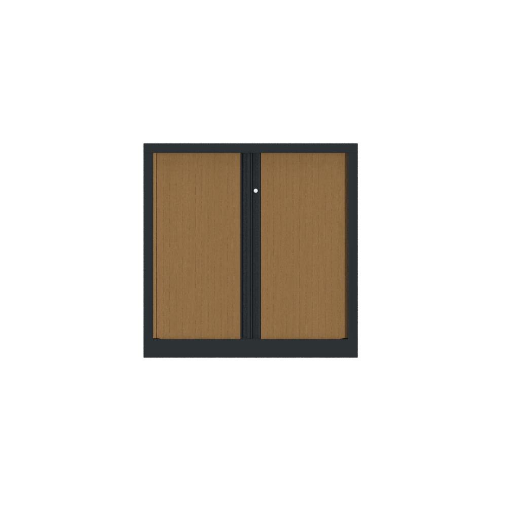 Armoire  rideaux mtallique Confort+ Ht 100 x L.100 cm - corps Anthracite rideaux Htre