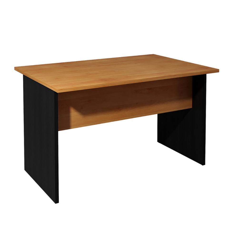 Bureau droit Pronto - L.120 x P.80 cm - plateau aulne - pieds pleins noir