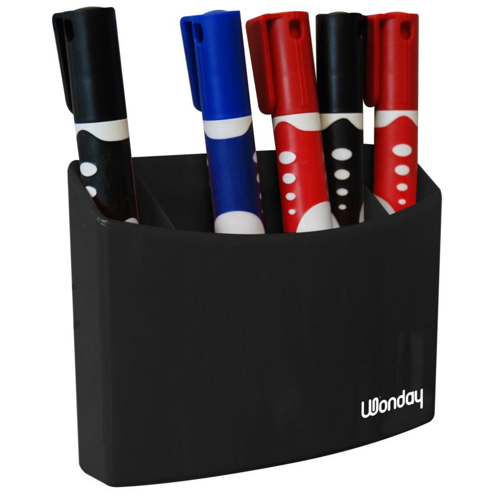 Porte-marqueurs magntique rectangulaire Wonday - Noir