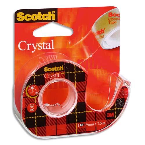 Ruban adhsif transparent Scotch Crystal - 19 mm x 7,5m - sur dvidoir