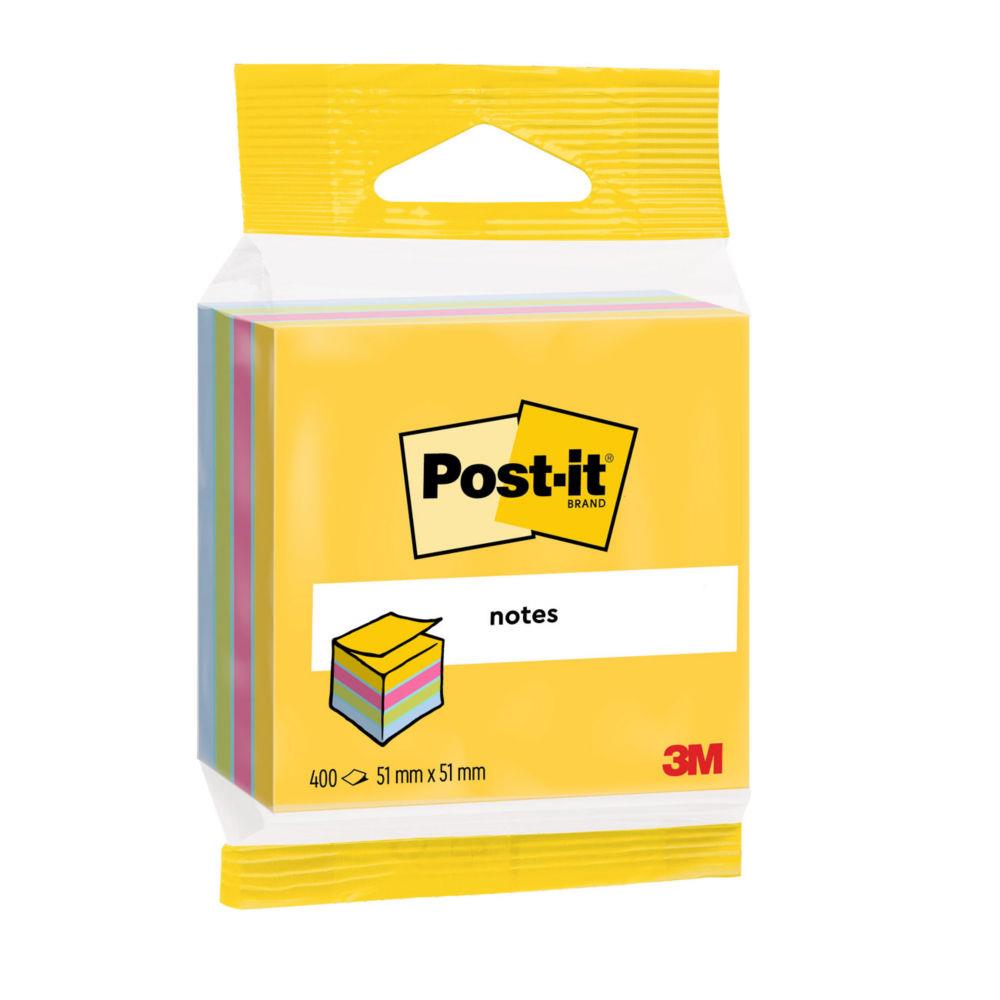 Mini bloc cube Post-It - 400 feuilles - 5,1 x 5,1cm - couleur ultra