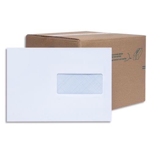 Enveloppes La Couronne - DL 162 x 229 mm - fenetre 45 x 100 mm - auto-adhsive - 80g - blanc - bote de 200