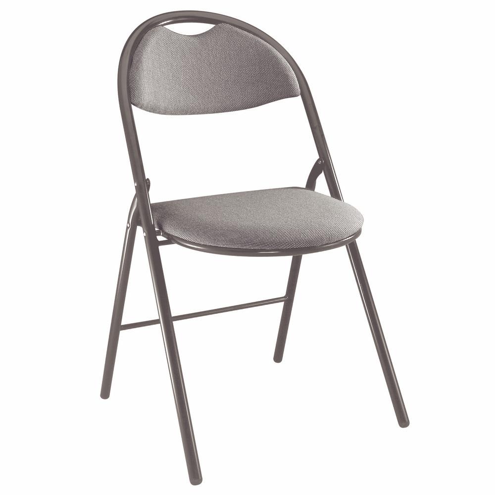 Chaise pliante Kudos - tissu non feu M1 anthracite - pieds mtal noirs