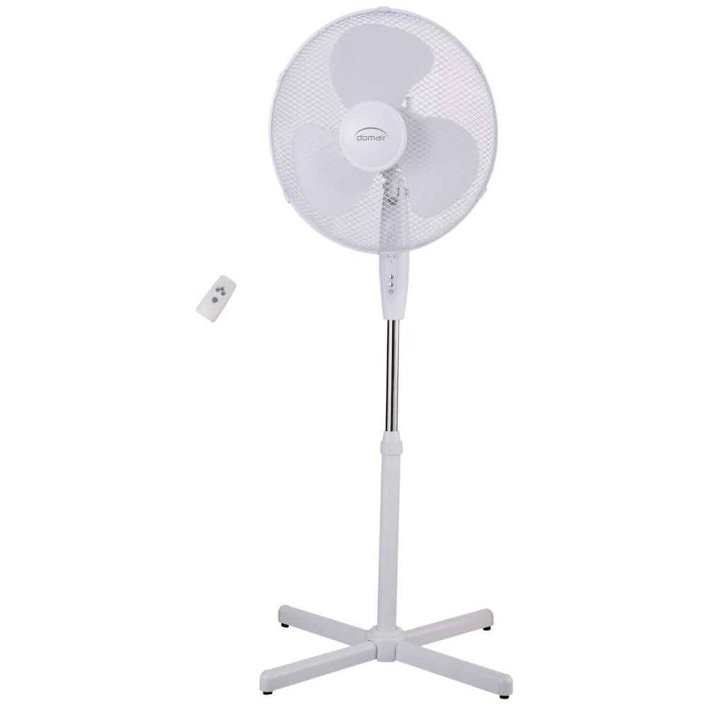 Ventilateur sur pied Domair 45 W diam�tre 40 cm avec t�l�commande - Blanc